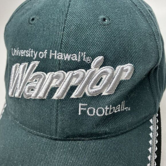 University of Hawaii Warrior Baseball Hat Cap Green Silver Strapback Embroidered - Picture 3 of 14